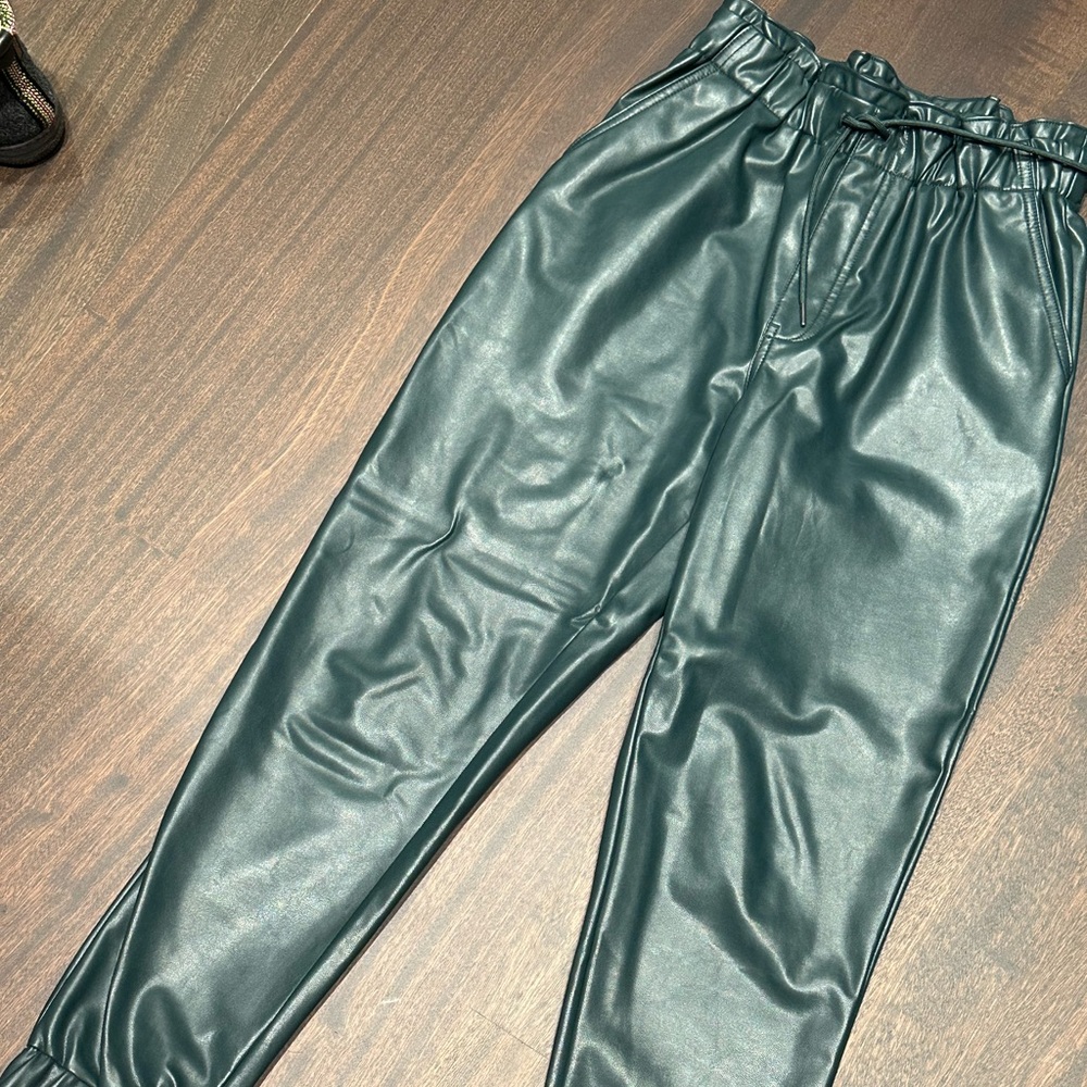 Vegan leather joggers